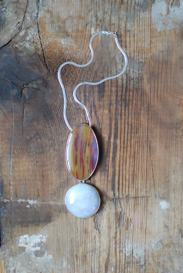 Lavender Jade Pendulum Necklace