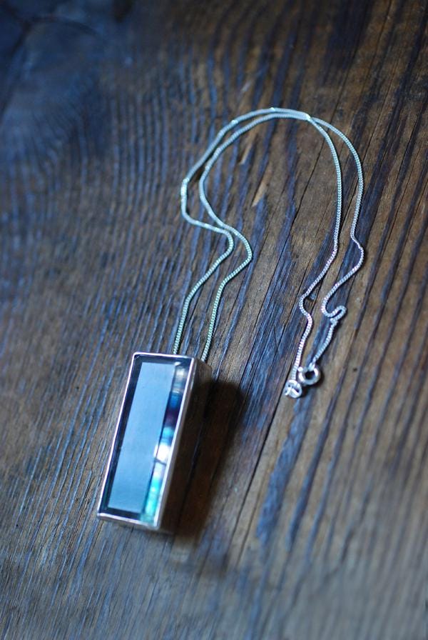 Midnight Sky Pendant Rare Banded Purple And Teal Faceted Fluorite All Natural