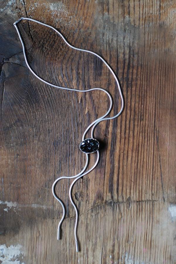 Garnet Sparkle Bolo Necklace Adjustable Slide Crystal Drusy