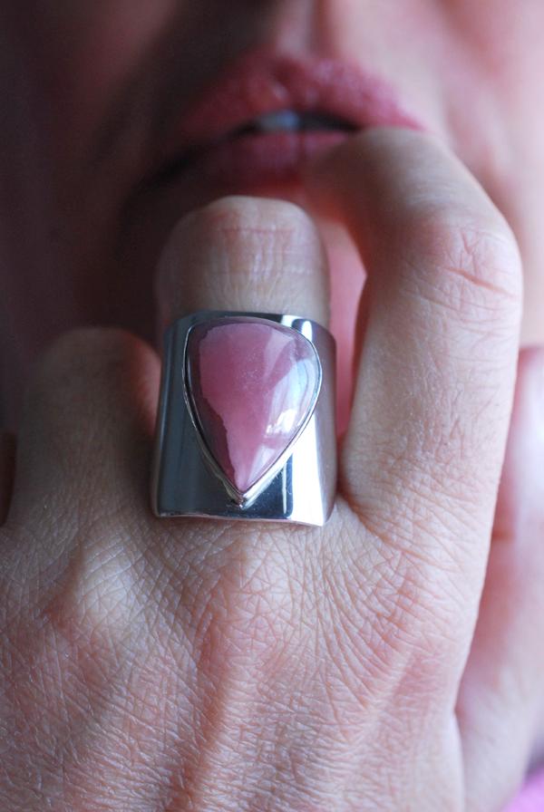 Dollybird Pink Cloud Ring Rare Rhodochrosite
