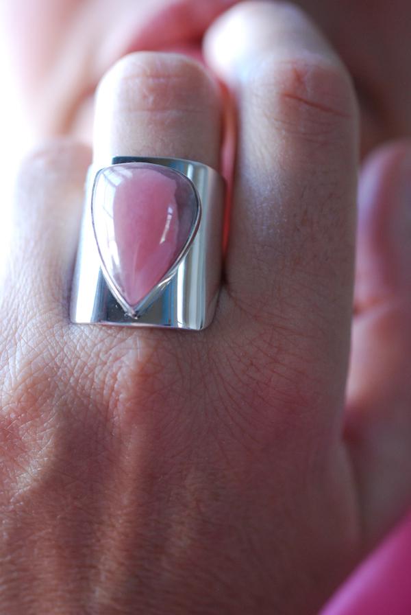 Dollybird Pink Cloud Ring Rare Rhodochrosite