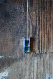 Midnight Sky Pendant Rare Banded Purple And Teal Faceted Fluorite All Natural