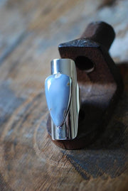 Rare Pale Blue Chalcedony Cuff Ring