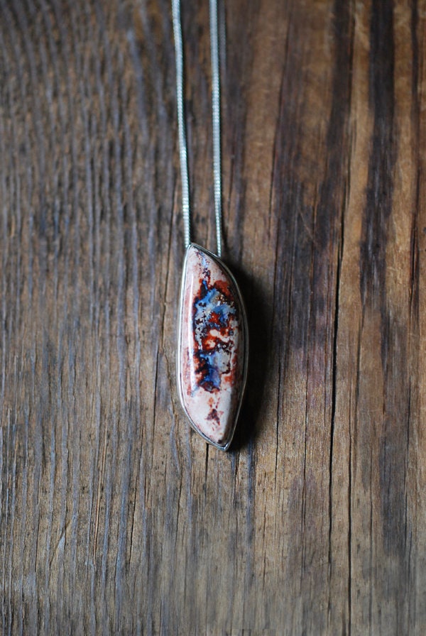 Raw Blue Fire Opal Necklace