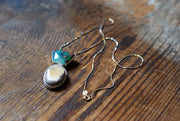 Endless Summer Drop Necklace Arizona Chrysocolla And Yellow Fire Opal