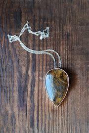 Wild Fern Shimmer Necklace Collector's Golden Dendritic Quartz