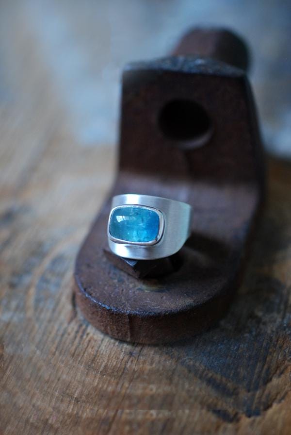 Blue Tourmaline Sculpted Ring