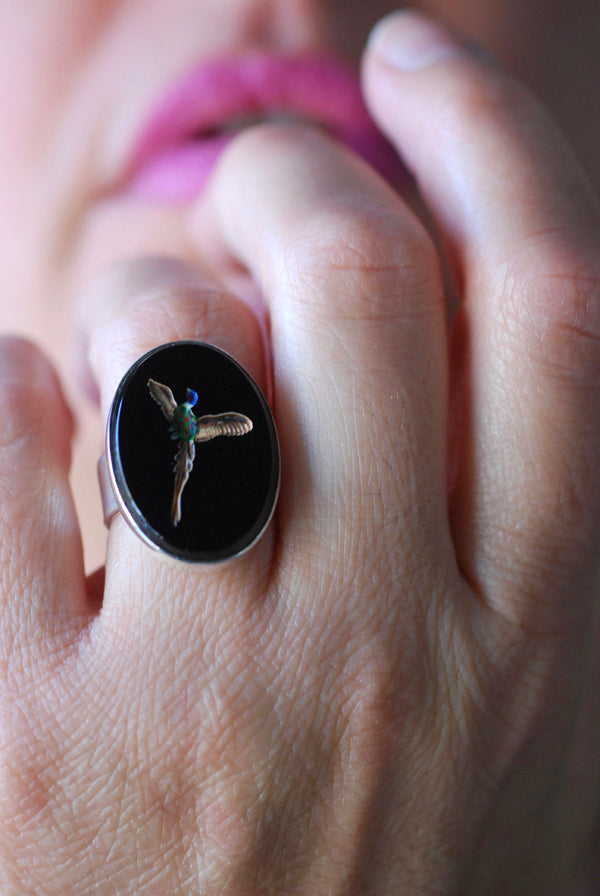 Phoenix Rising Ring Vintage Intaglio