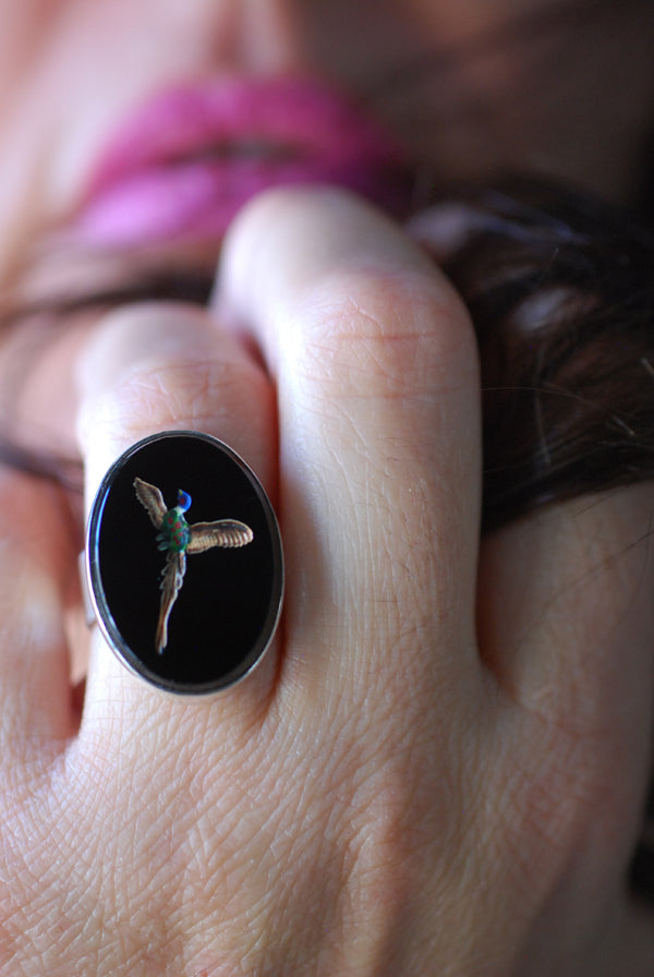 Phoenix Rising Ring Vintage Intaglio