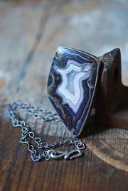 Purple Passion Statement Pendant Rare Collector Agate Ultra Violet Color