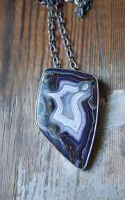 Purple Passion Statement Pendant Rare Collector Agate Ultra Violet Color