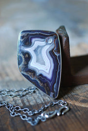 Purple Passion Statement Pendant Rare Collector Agate Ultra Violet Color