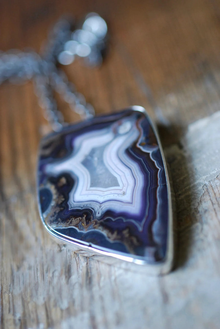 Purple Passion Statement Pendant Rare Collector Agate Ultra Violet Color