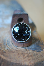 Snowy Night Ring Cosmic Obsidian