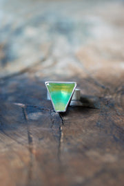 Sundrenched Ring Rare Yellow And Green Banded Fluorite All Natural