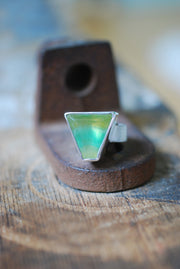 Sundrenched Ring Rare Yellow And Green Banded Fluorite All Natural