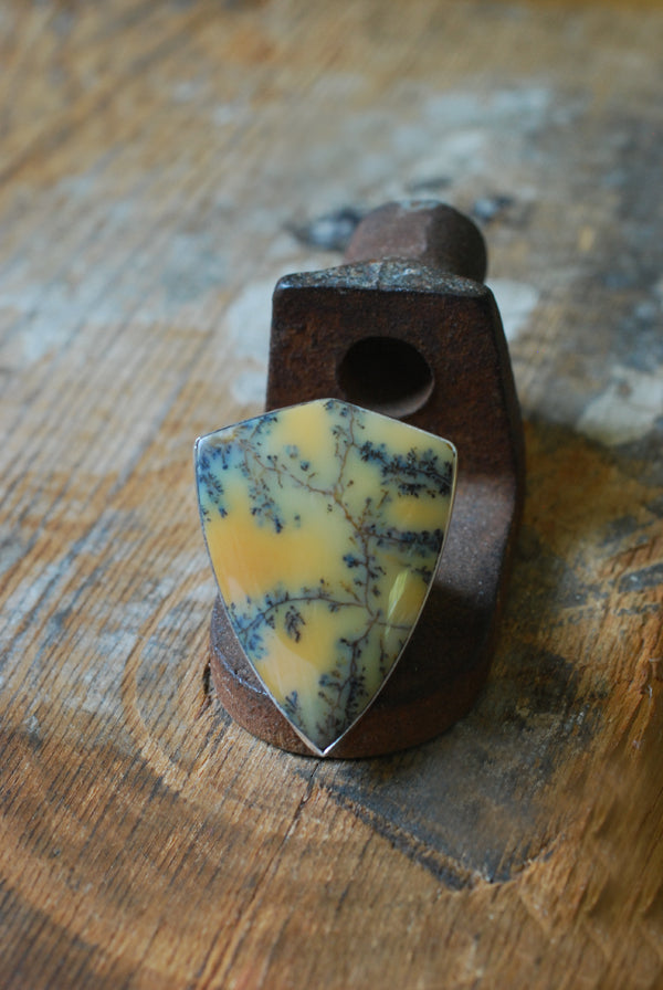 Wildflower Sunset Ring Rare Dendritic Opal