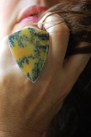 Wildflower Sunset Ring Rare Dendritic Opal