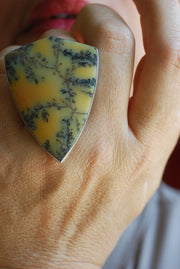 Wildflower Sunset Ring Rare Dendritic Opal