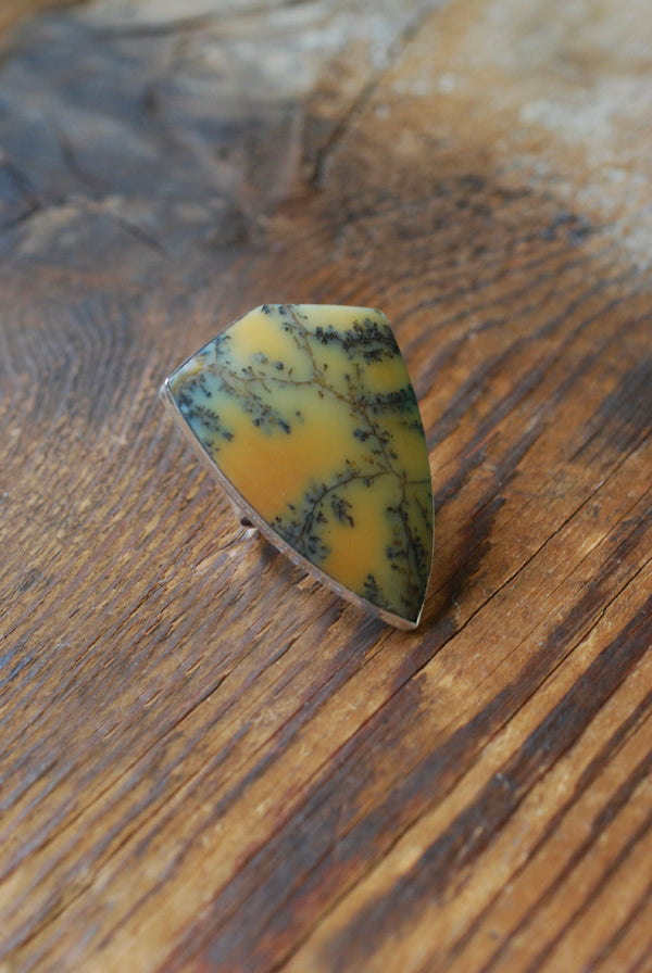 Wildflower Sunset Ring Rare Dendritic Opal