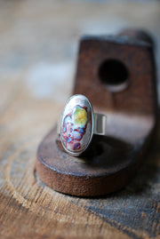 Inner Light Ring Rare Raw Yellow Rainbow Fire Opal
